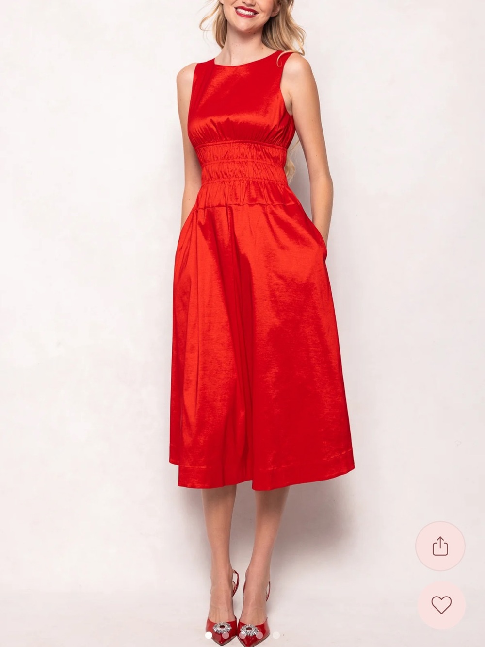 NWT Ivy City Co Carly Dress in Red Taffeta S